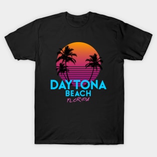 Daytona Beach Florida Retro 80's Sunset T-Shirt